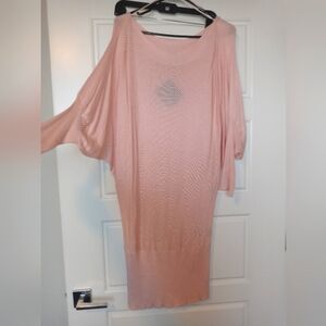 Rose Pink Light Weight Dolman Sleeve Sweater Dress NWT